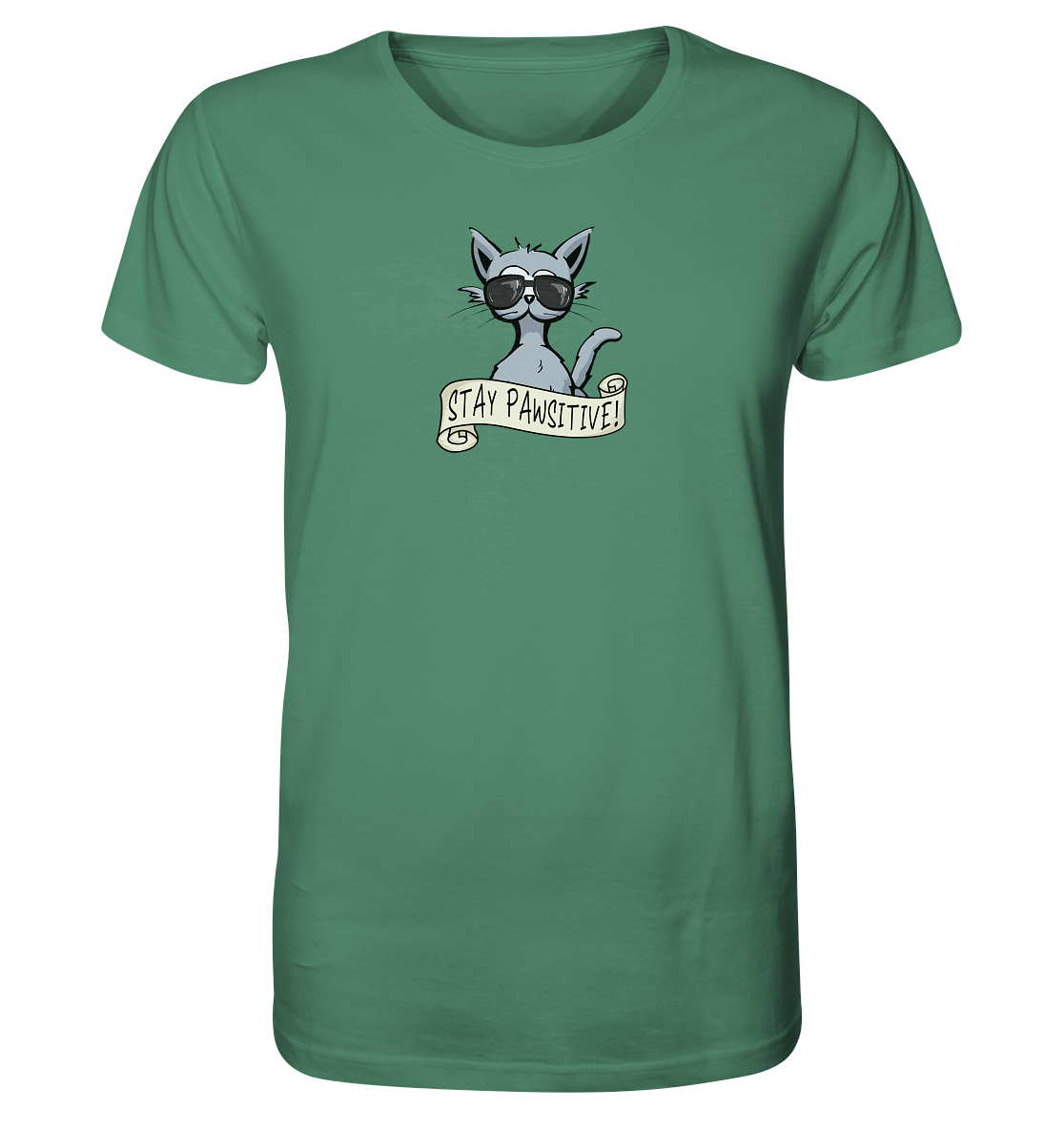 Stay Pawsitive Bleib lässig Hipster Katze - Organic Shirt
