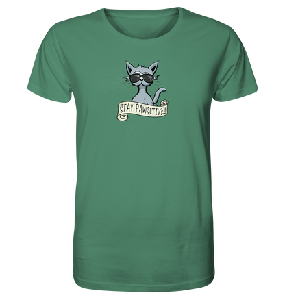 Stay Pawsitive Bleib lässig Hipster Katze - Organic Shirt