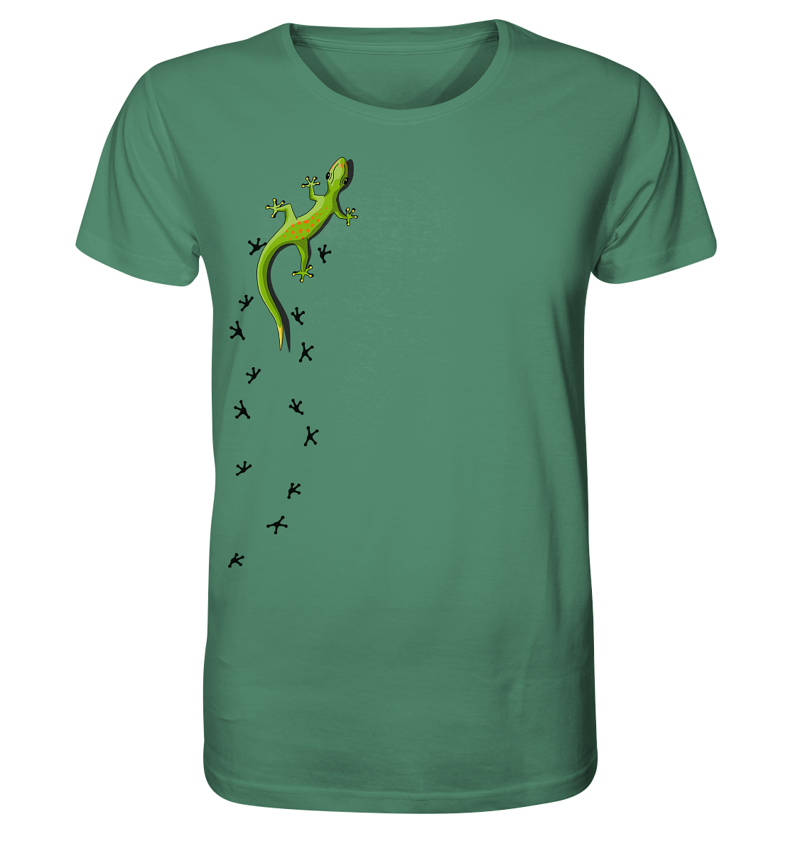 Kletternder Gecko mit Spuren - Organic Shirt
