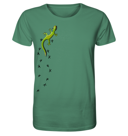 Kletternder Gecko mit Spuren - Organic Shirt