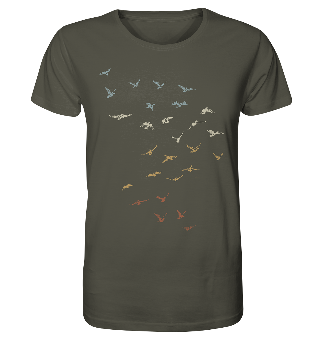 Retro Vogel Schwarm - Organic Shirt