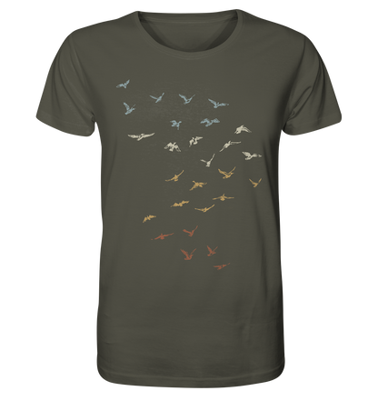 Retro Vogel Schwarm - Organic Shirt