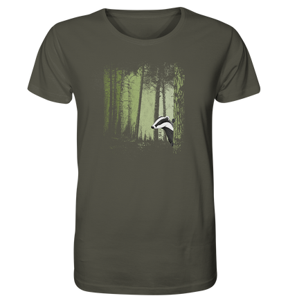 frecher Dachs im Zwielicht Wald - Organic Shirt