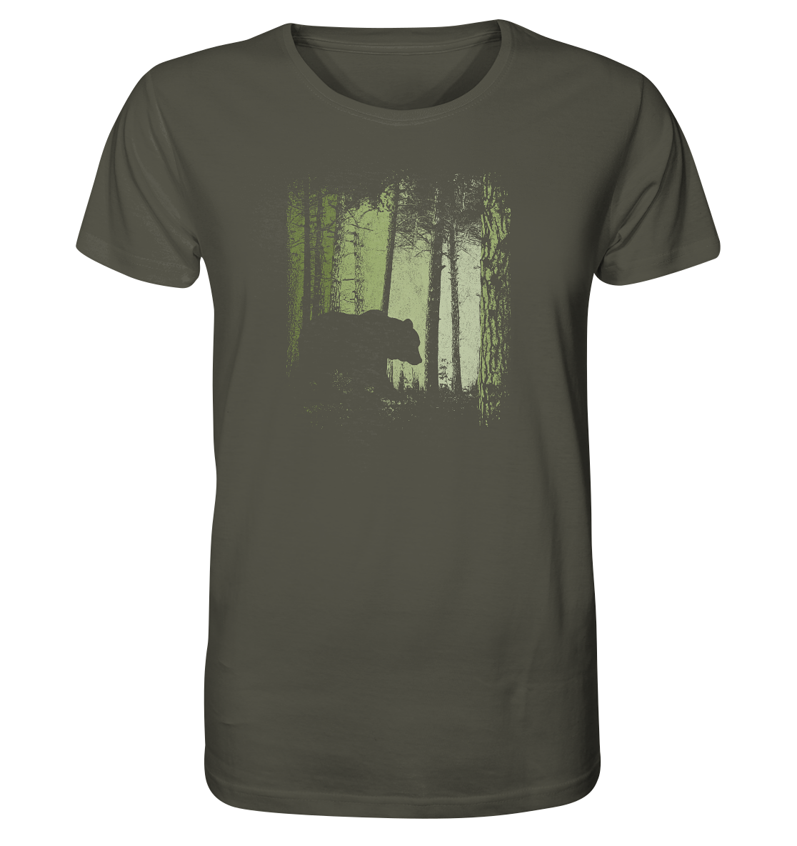 Braunbär im Zwielicht Wald - Organic Shirt