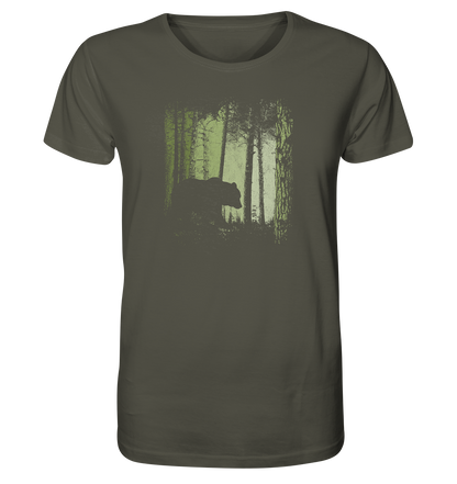 Braunbär im Zwielicht Wald - Organic Shirt