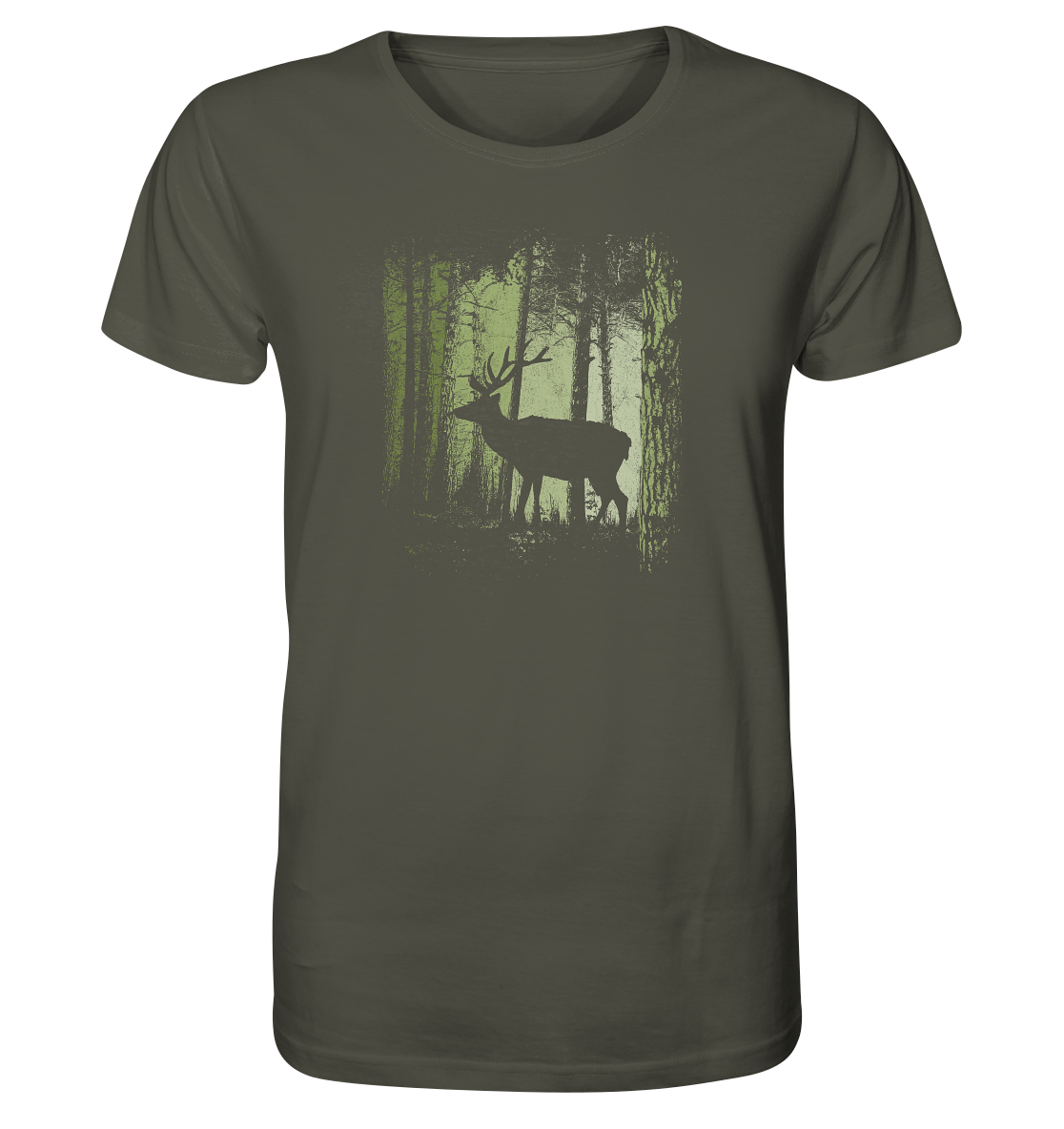 Hirsch im Zwielicht Wald - Organic Shirt