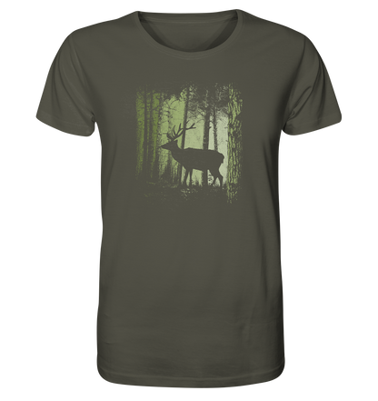 Hirsch im Zwielicht Wald - Organic Shirt