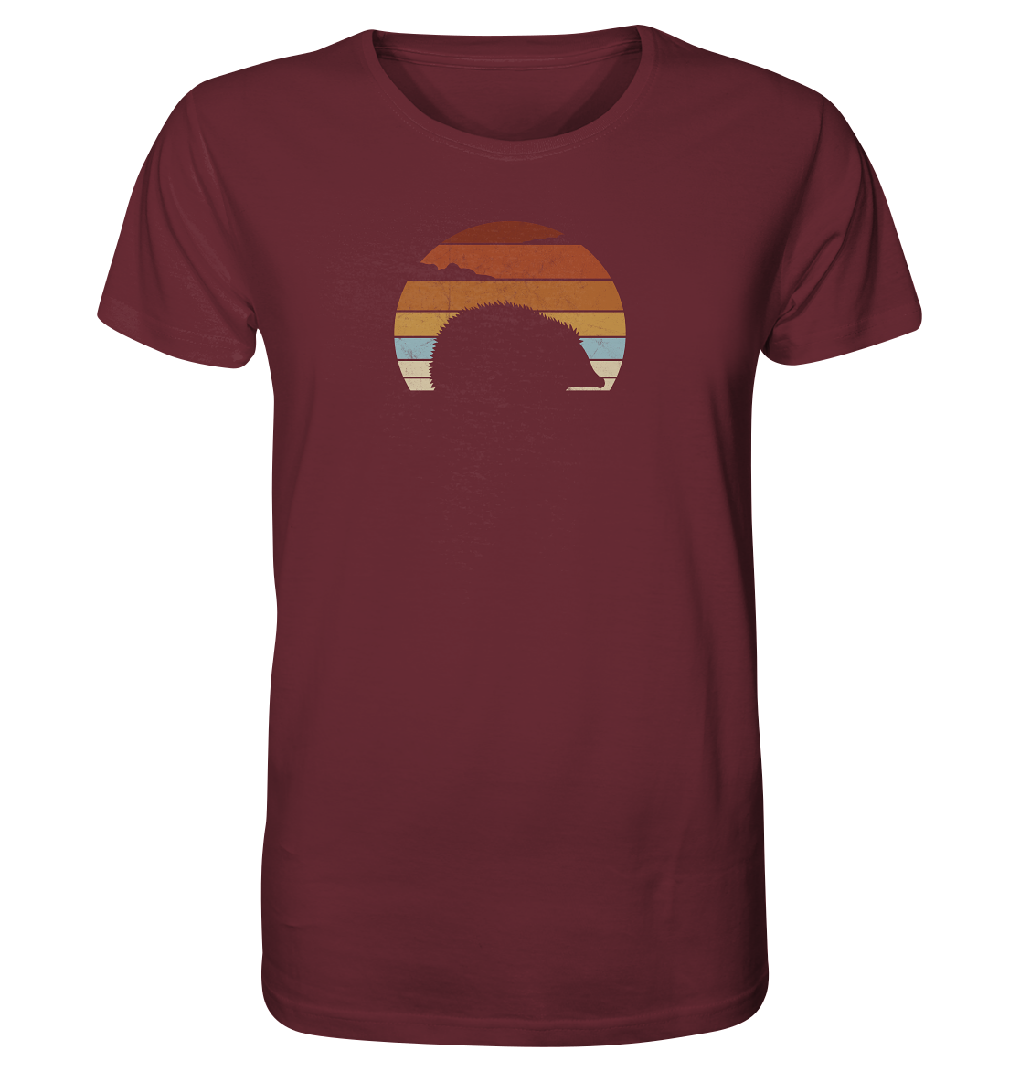 Retro Igel Silhouette im Sonnenuntergang - Organic Shirt