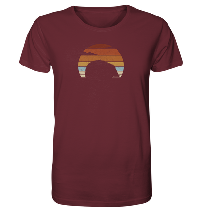 Retro Igel Silhouette im Sonnenuntergang - Organic Shirt