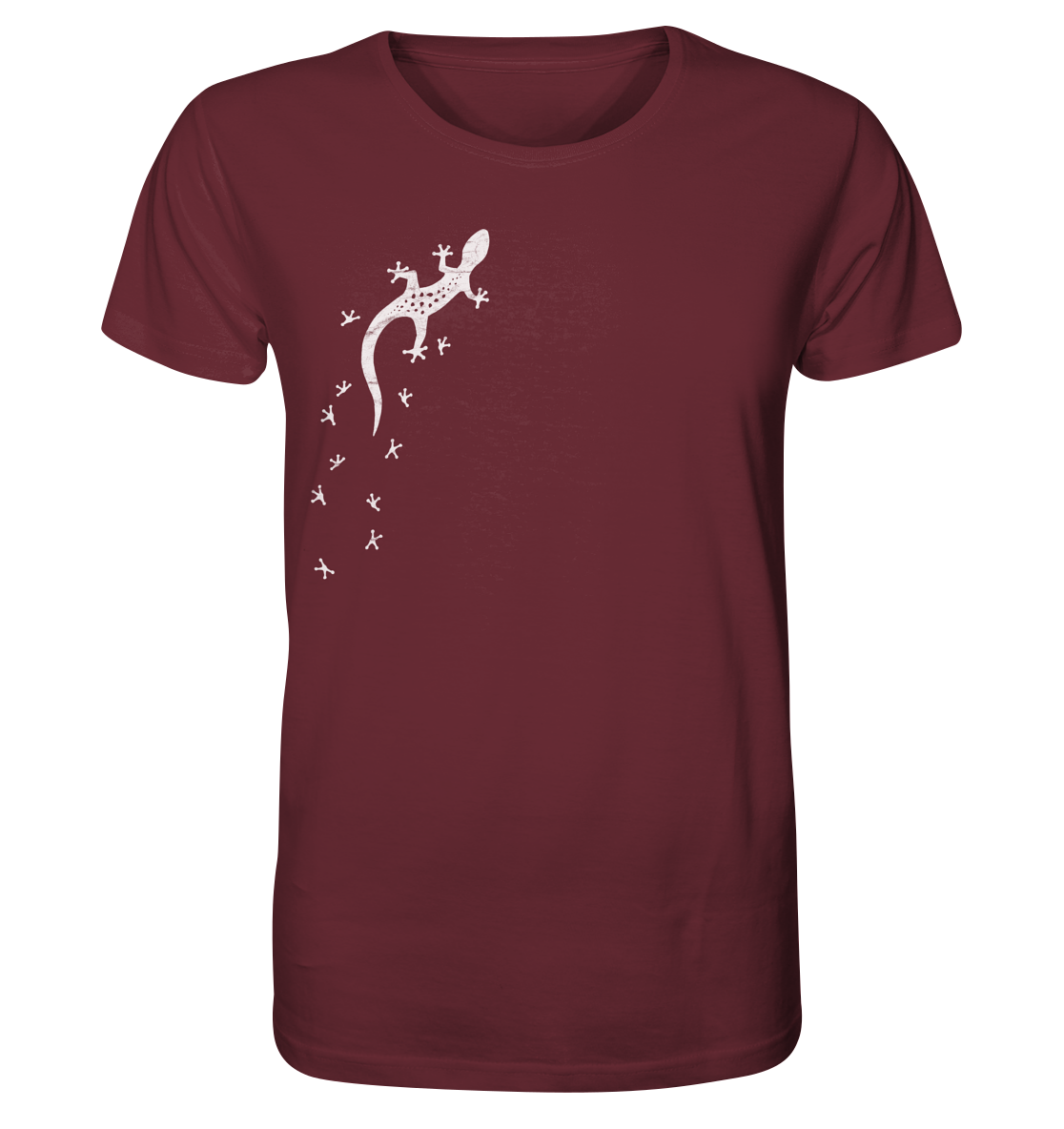 Gecko Eidechse Silhouette hell - Organic Shirt