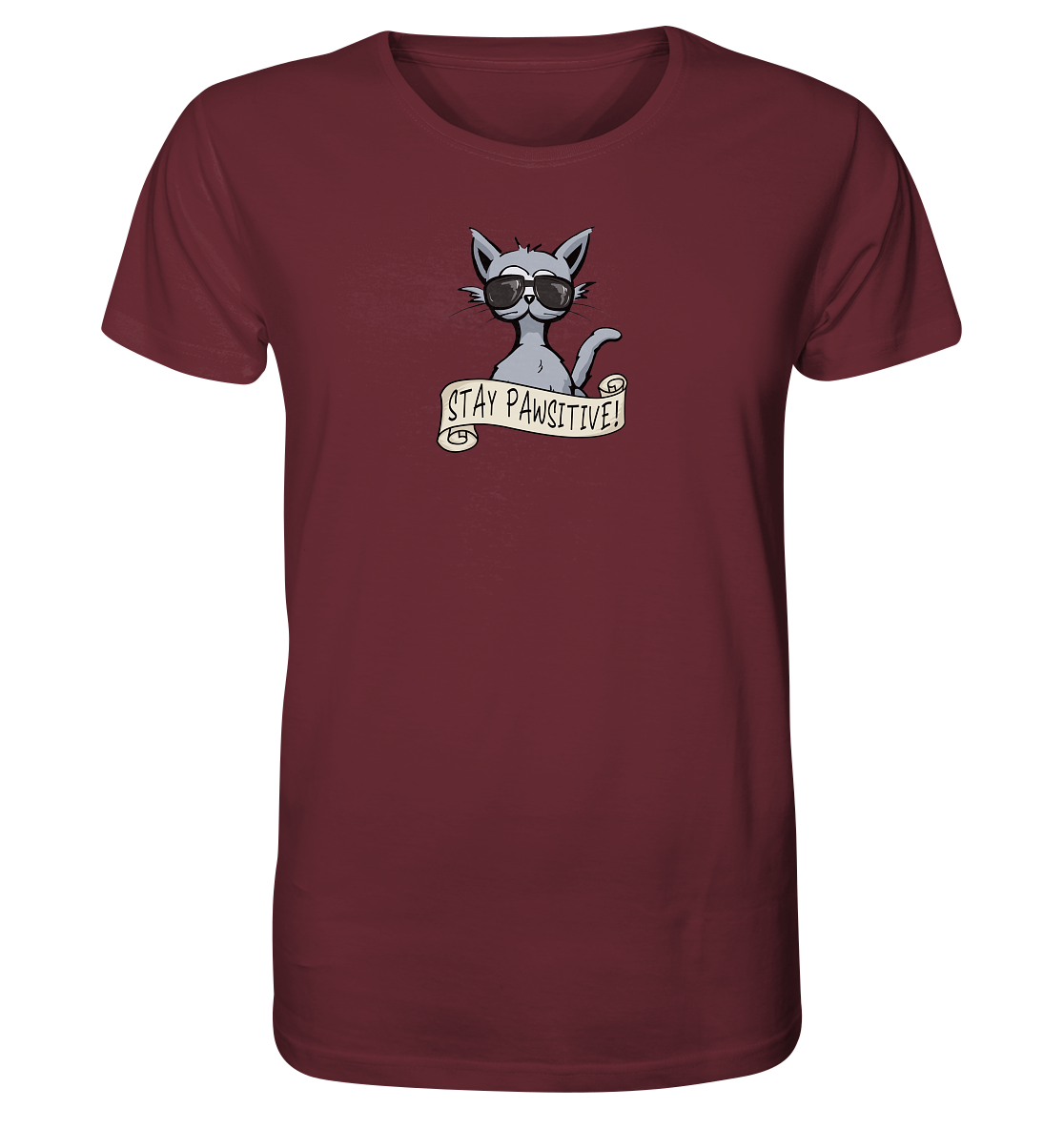 Stay Pawsitive Bleib lässig Hipster Katze - Organic Shirt