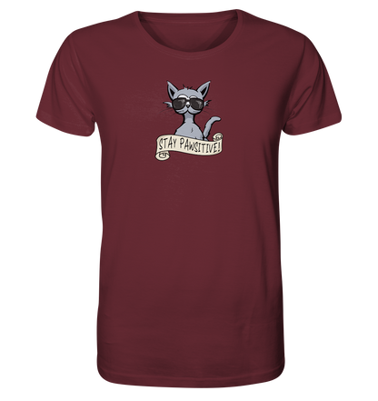Stay Pawsitive Bleib lässig Hipster Katze - Organic Shirt