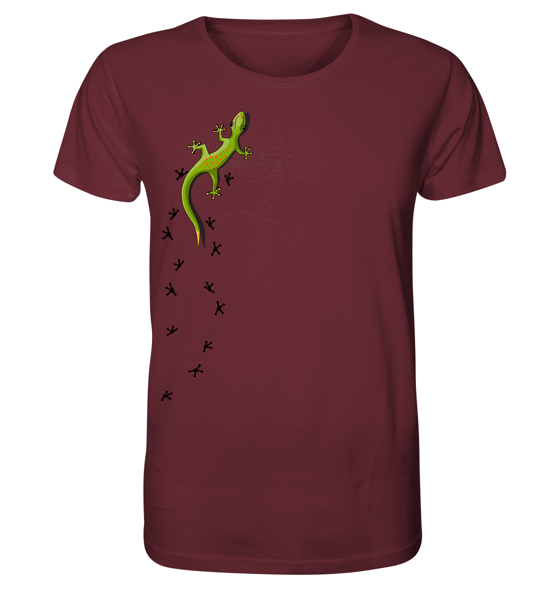 Kletternder Gecko mit Spuren - Organic Shirt