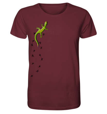Kletternder Gecko mit Spuren - Organic Shirt