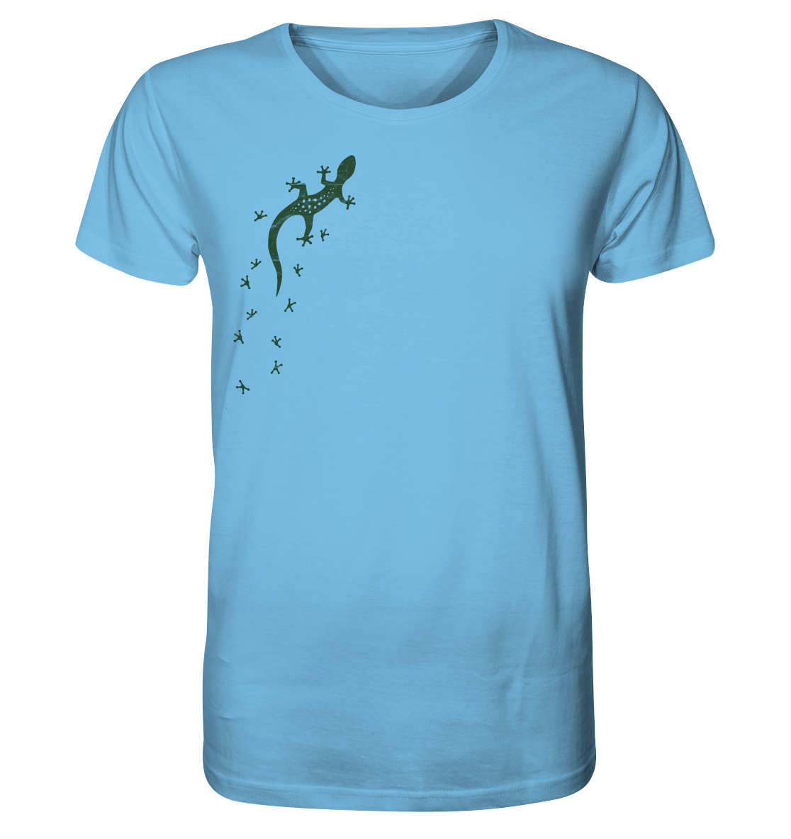 Gecko Eidechse Silhouette dunkel - Organic Shirt