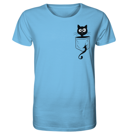 Schwarze Katze in der Tasche - Organic Shirt