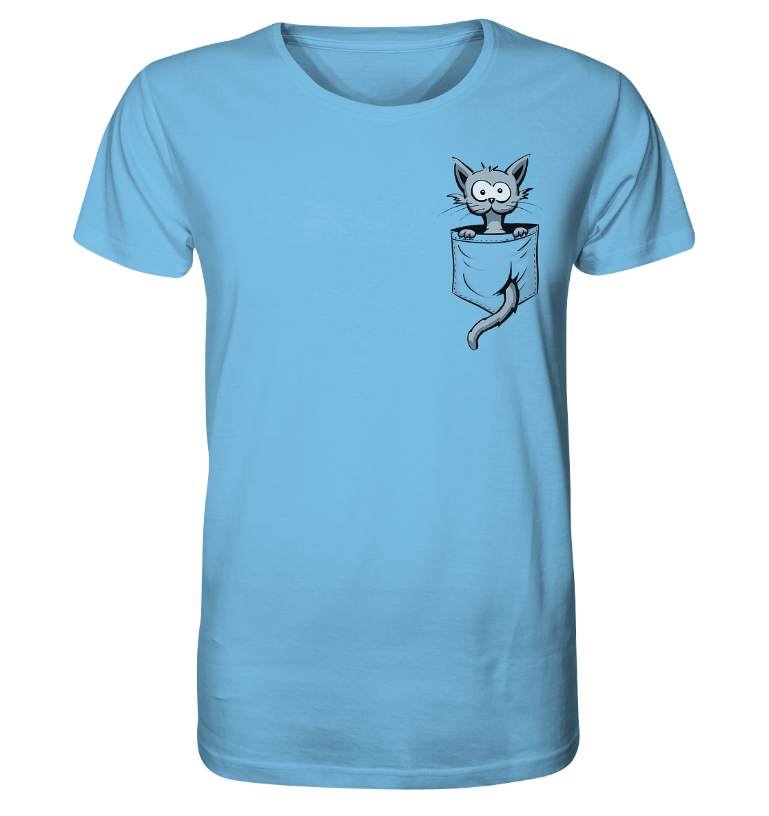 Verrückte Katze in Deiner Brust-Tasche - Organic Shirt