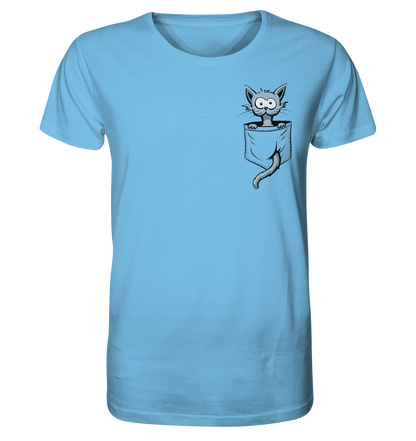 Verrückte Katze in Deiner Brust-Tasche - Organic Shirt