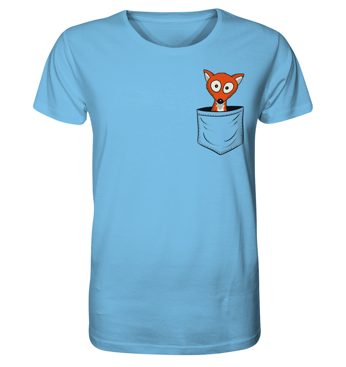 Fuchs in der Brusttasche | Taschen-Fuchs - Organic Shirt