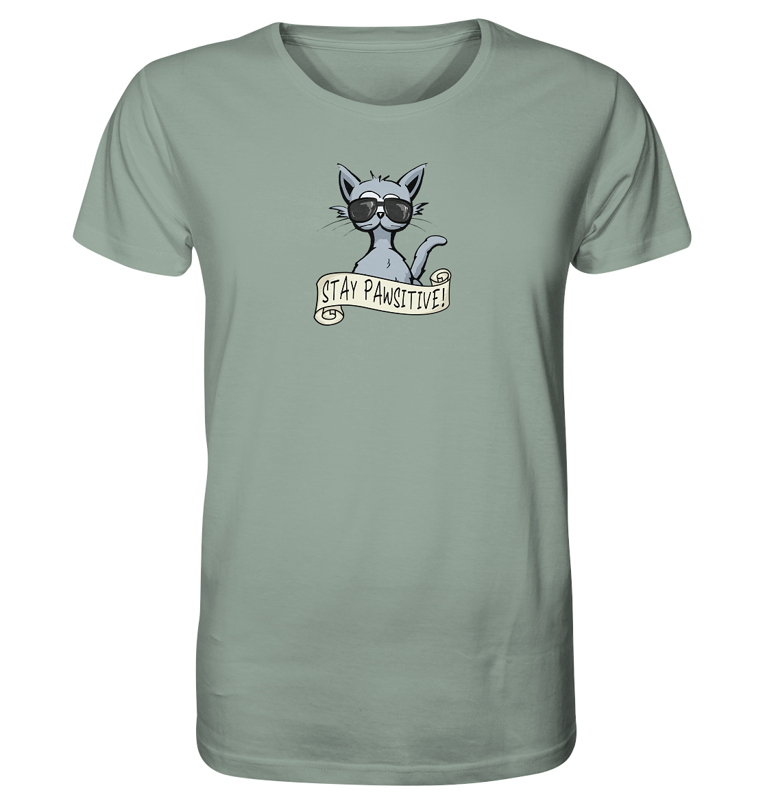 Stay Pawsitive Bleib lässig Hipster Katze - Organic Shirt