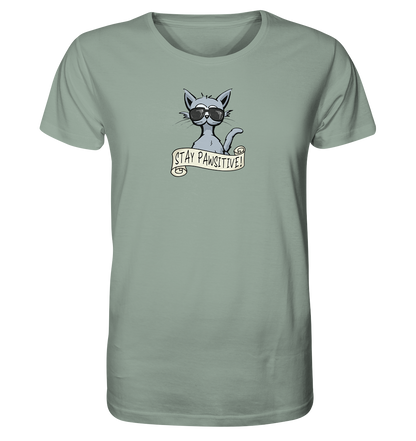 Stay Pawsitive Bleib lässig Hipster Katze - Organic Shirt