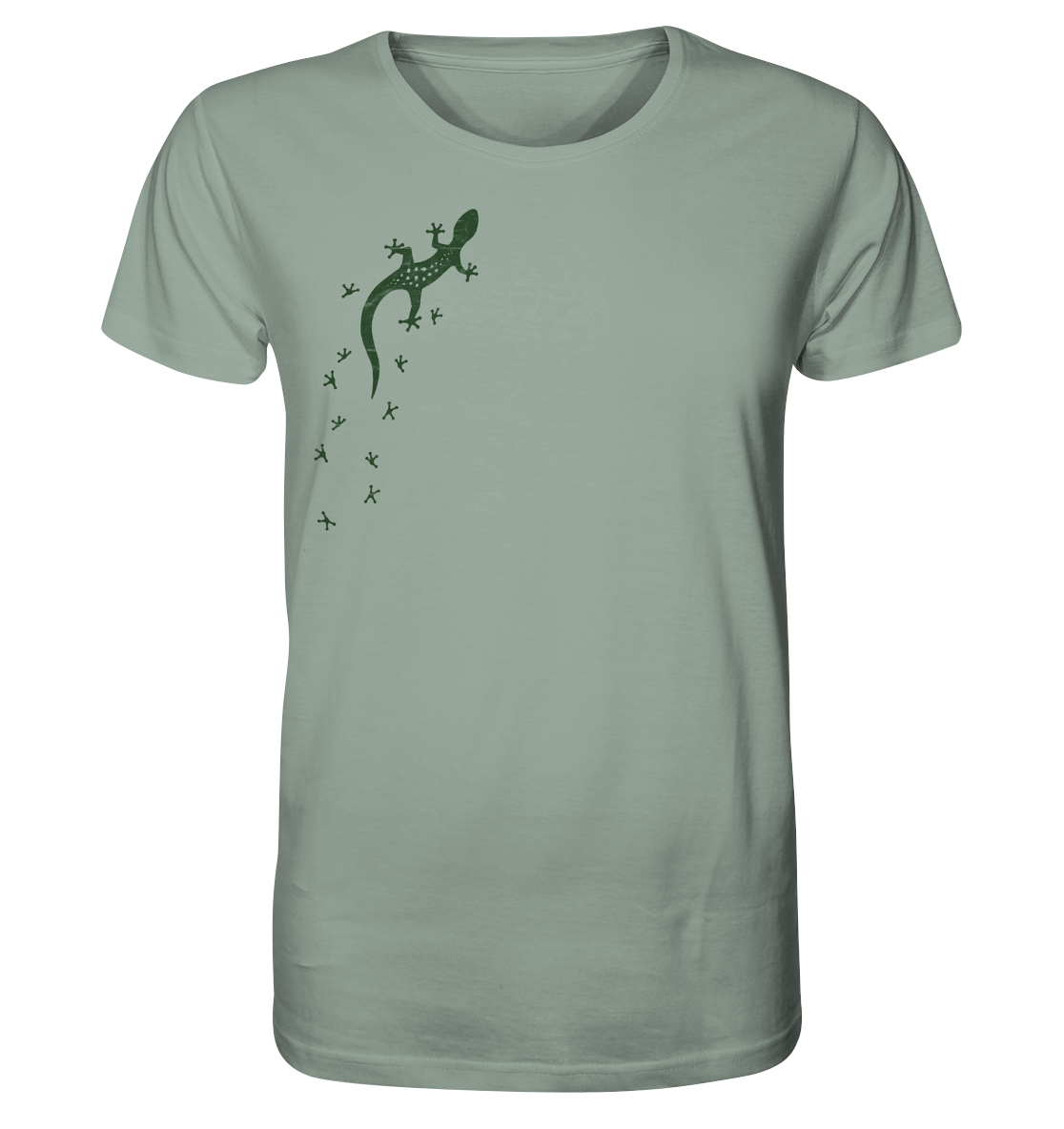 Gecko Eidechse Silhouette dunkel - Organic Shirt