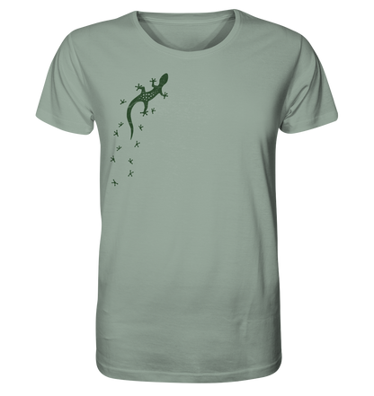 Gecko Eidechse Silhouette dunkel - Organic Shirt