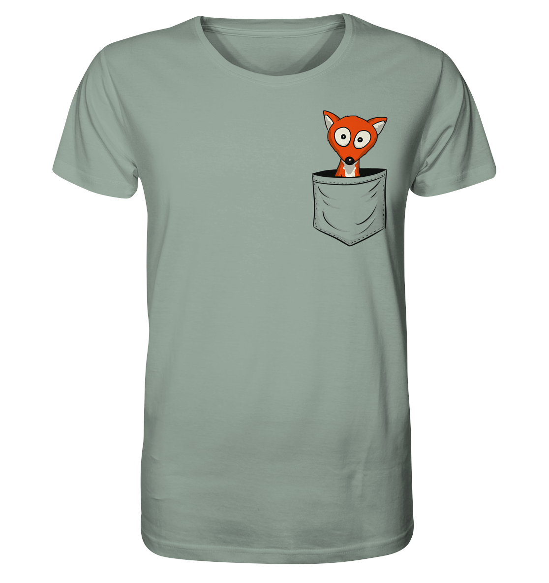 Fuchs in der Brusttasche | Taschen-Fuchs - Organic Shirt