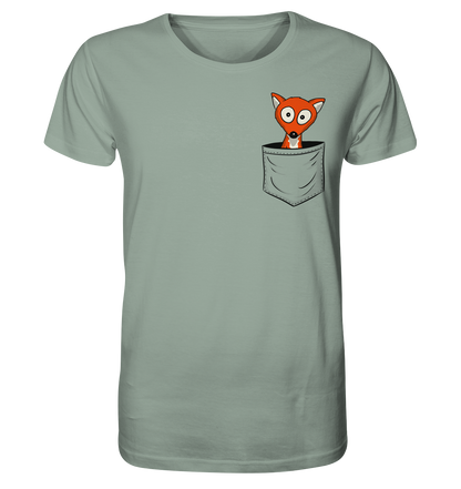 Fuchs in der Brusttasche | Taschen-Fuchs - Organic Shirt