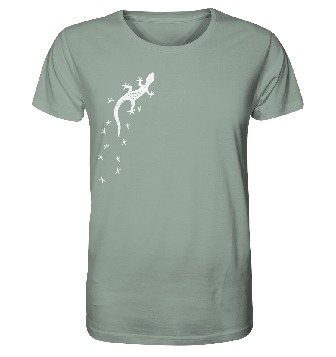 Gecko Eidechse Silhouette hell - Organic Shirt