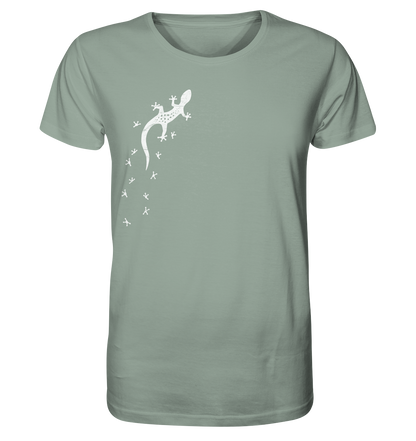 Gecko Eidechse Silhouette hell - Organic Shirt