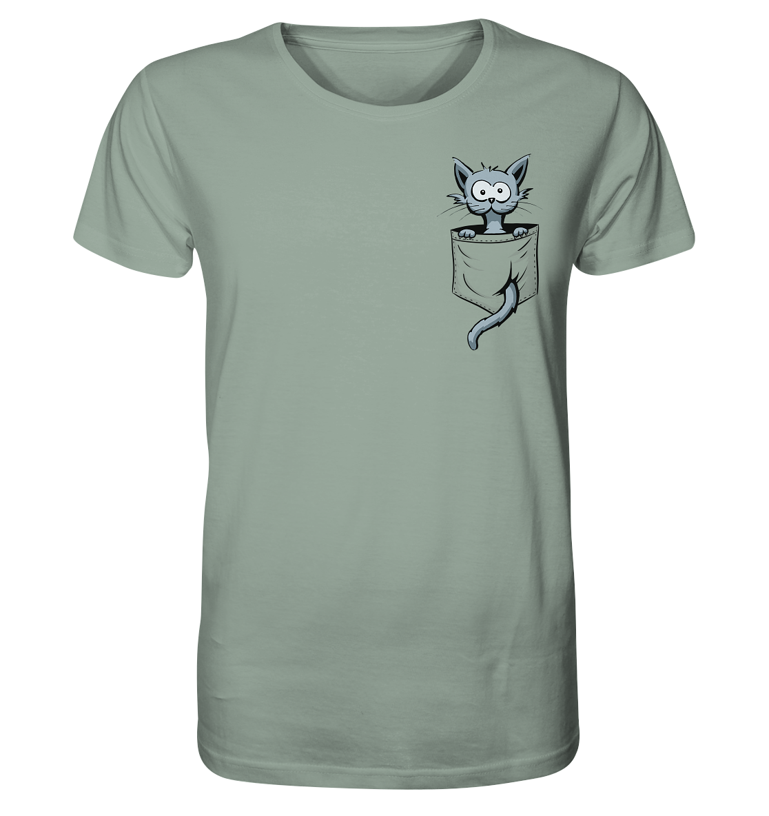 Verrückte Katze in Deiner Brust-Tasche - Organic Shirt