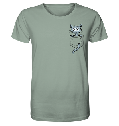 Verrückte Katze in Deiner Brust-Tasche - Organic Shirt