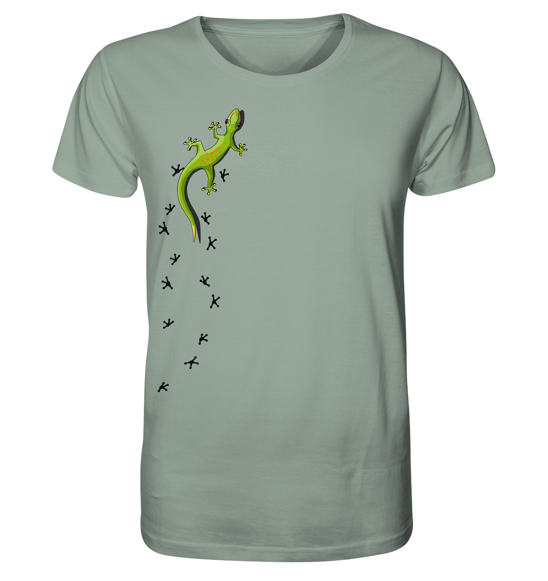 Kletternder Gecko mit Spuren - Organic Shirt