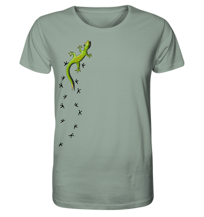 Kletternder Gecko mit Spuren - Organic Shirt