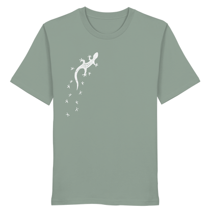 Gecko Eidechse Silhouette hell - Organic Shirt