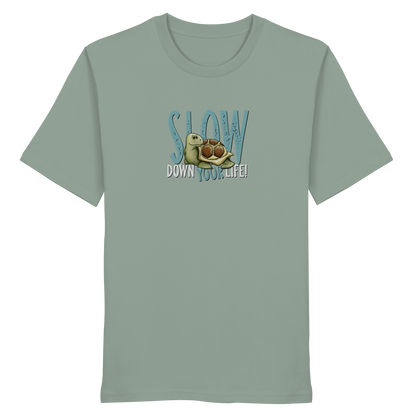 Slow Down Your Life Schildkröte - Organic Shirt