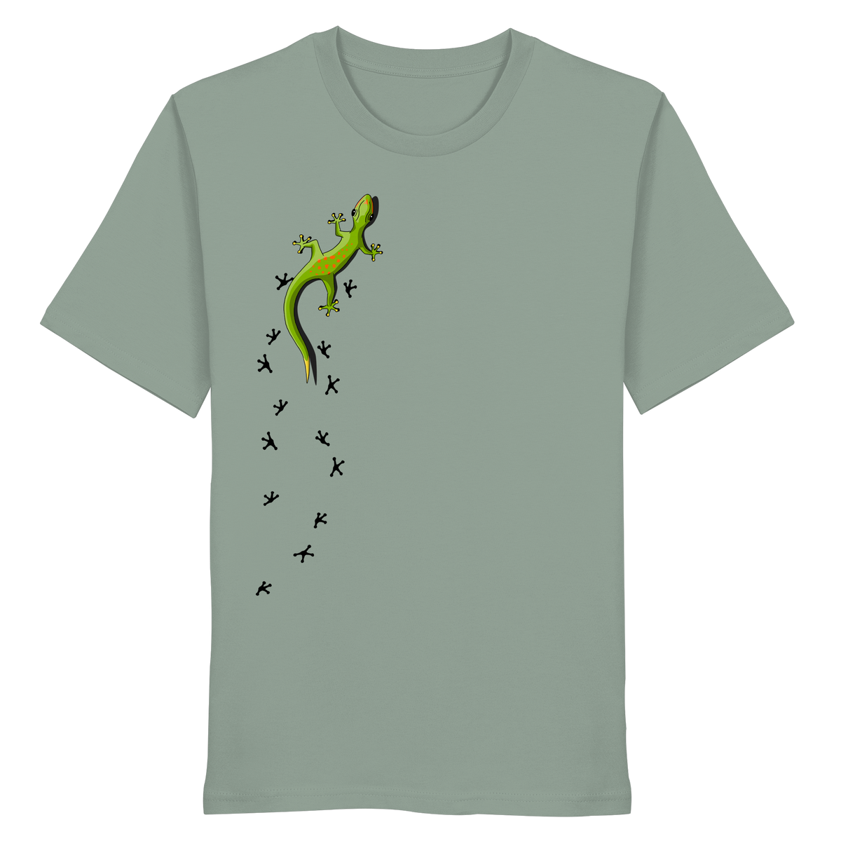 Kletternder Gecko mit Spuren - Organic Shirt