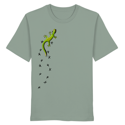 Kletternder Gecko mit Spuren - Organic Shirt