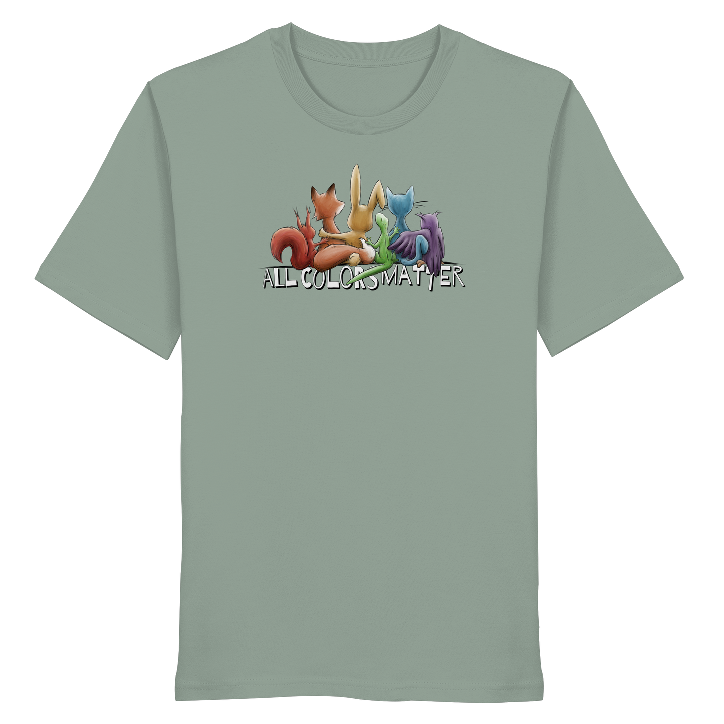 All Colors Matter! Regenbogen Tiere für Vielfalt - Organic Shirt