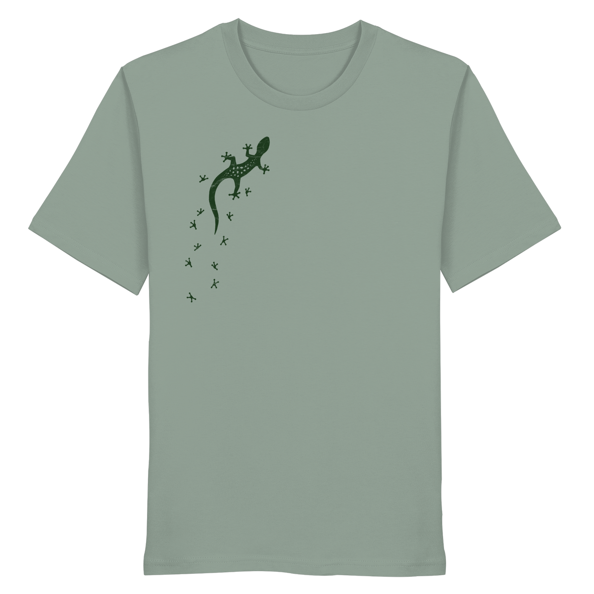 Gecko Eidechse Silhouette dunkel - Organic Shirt