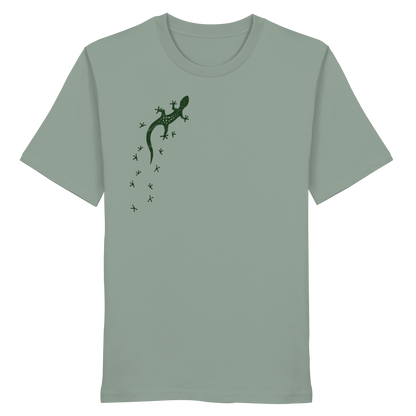 Gecko Eidechse Silhouette dunkel - Organic Shirt