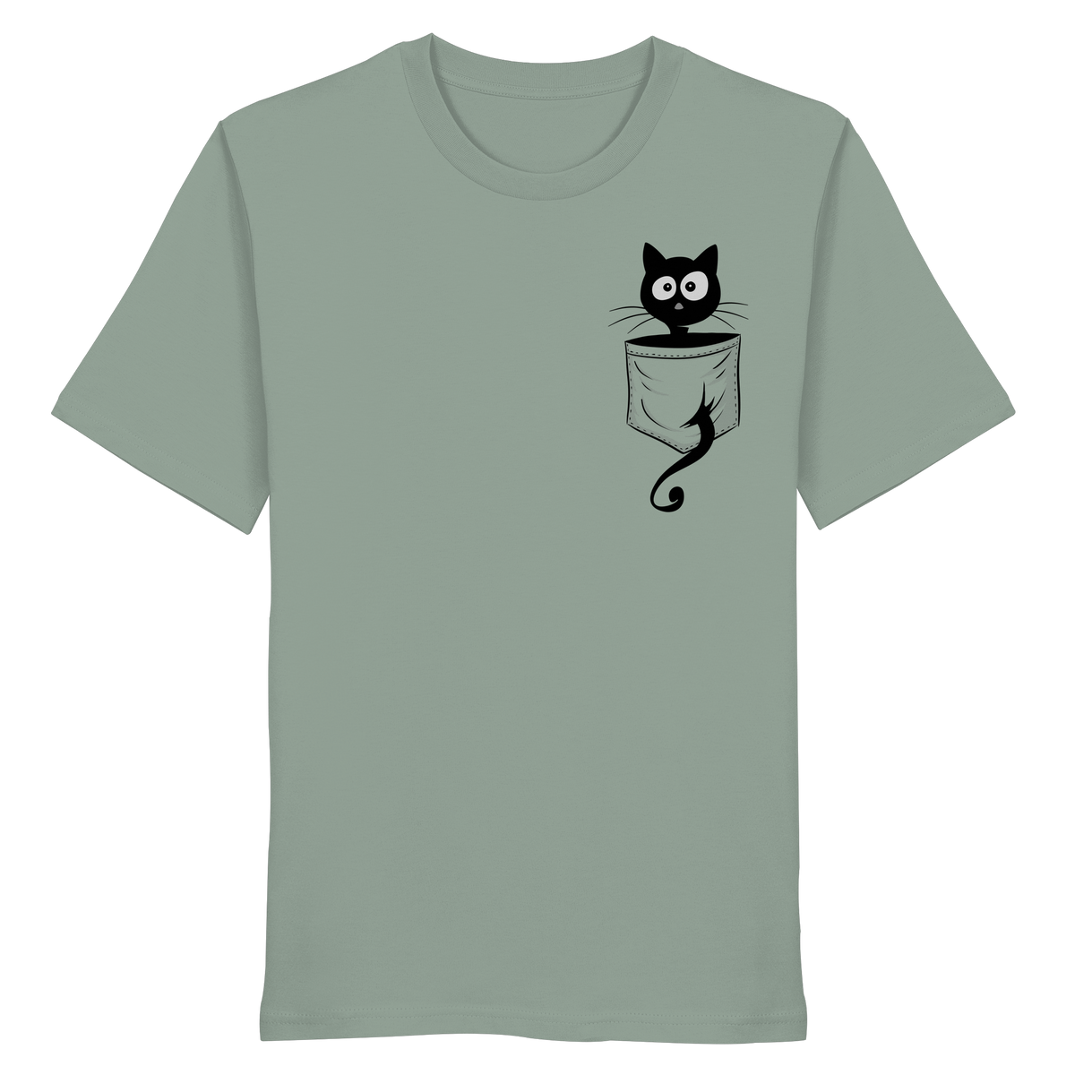Schwarze Katze in der Tasche - Organic Shirt