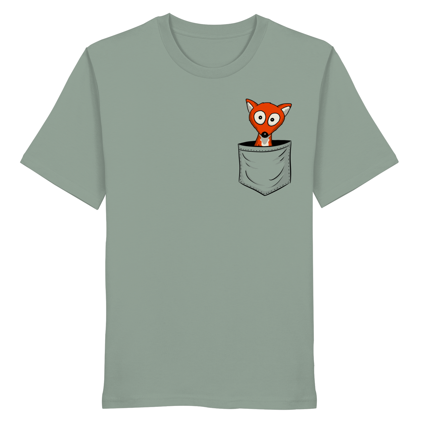 Fuchs in der Brusttasche | Taschen-Fuchs - Organic Shirt