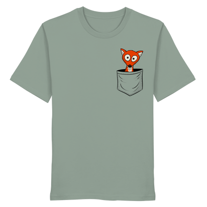 Fuchs in der Brusttasche | Taschen-Fuchs - Organic Shirt