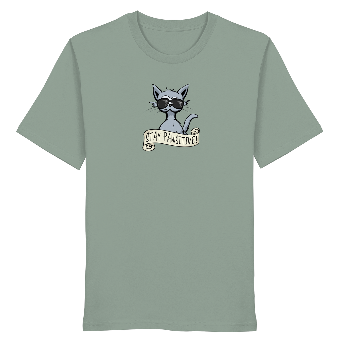 Stay Pawsitive Bleib lässig Hipster Katze - Organic Shirt