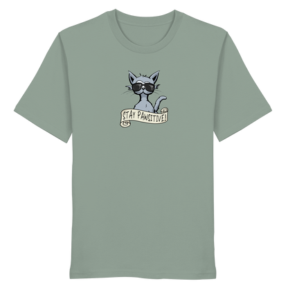 Stay Pawsitive Bleib lässig Hipster Katze - Organic Shirt