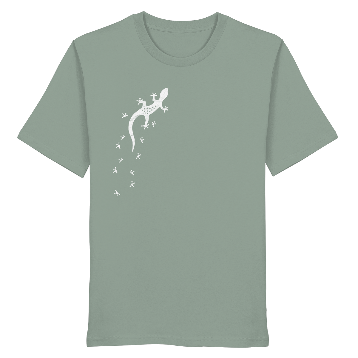 Gecko Eidechse Silhouette hell - Organic Shirt