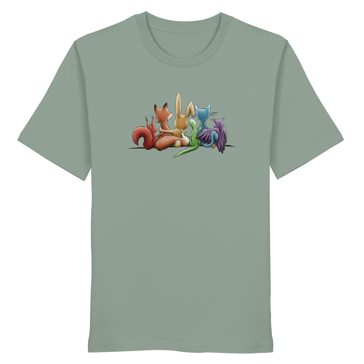 Regenbogen Tiere für Freundschaft, Toleranz und Vielfalt - Organic Shirt