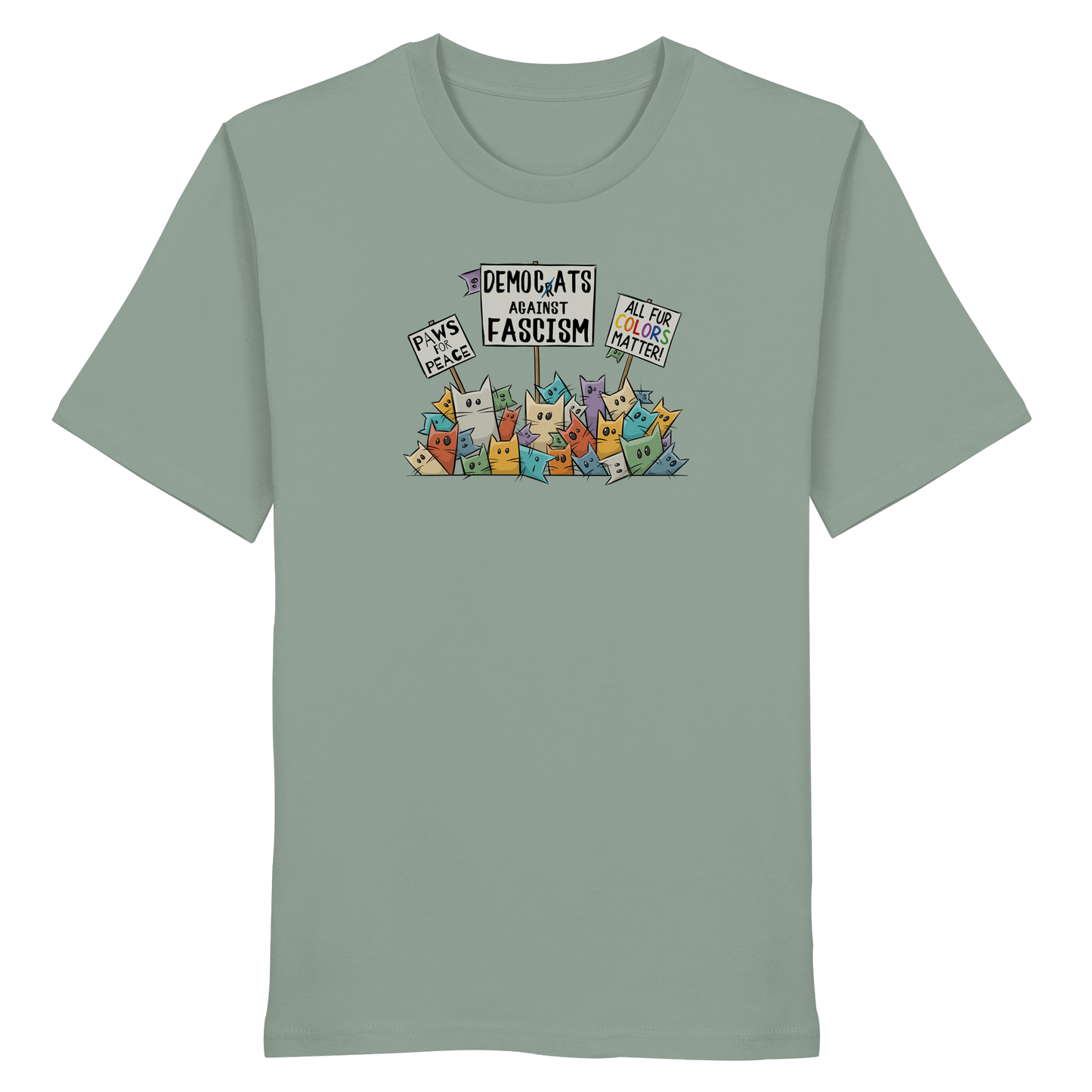 Demo-Katzen gegen Faschismus und für Vielfalt - Organic Shirt